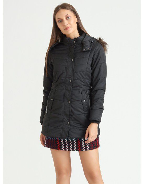 Women Quilted Puffer Jacket Black